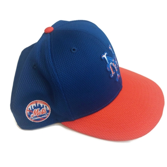 59Fifty New Era Size 7 7/8 New York Mets Fitted Hat Cap Blue Orange - Picture 3 of 6